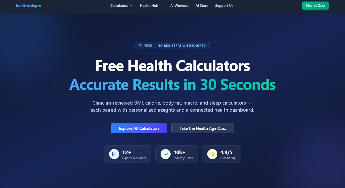 HealthCalcPro screenshot
