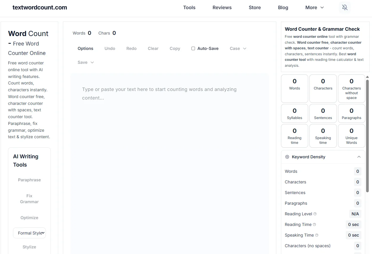TextWordCount — screenshot