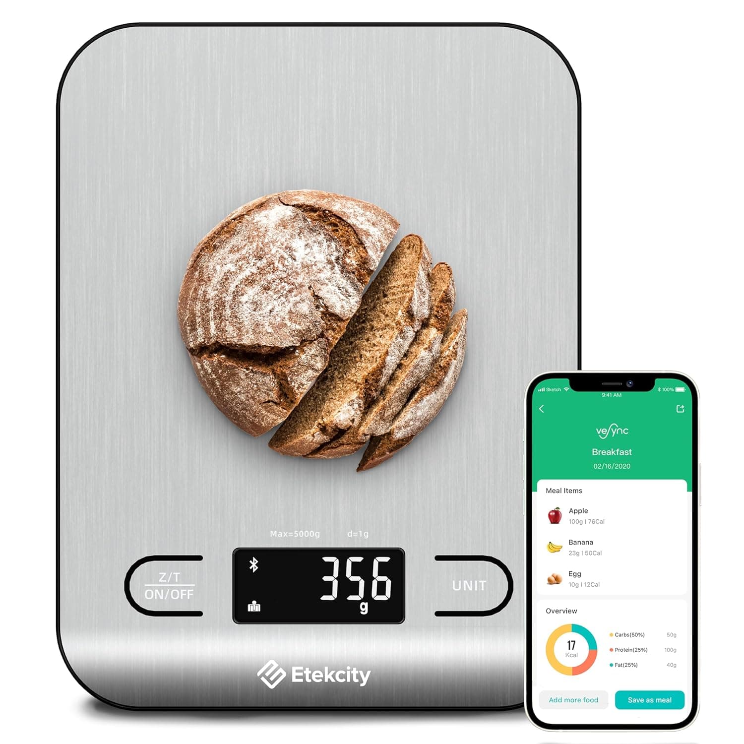 Etekcity Digital Food Nutrition Kitchen Scale for Weight Loss
