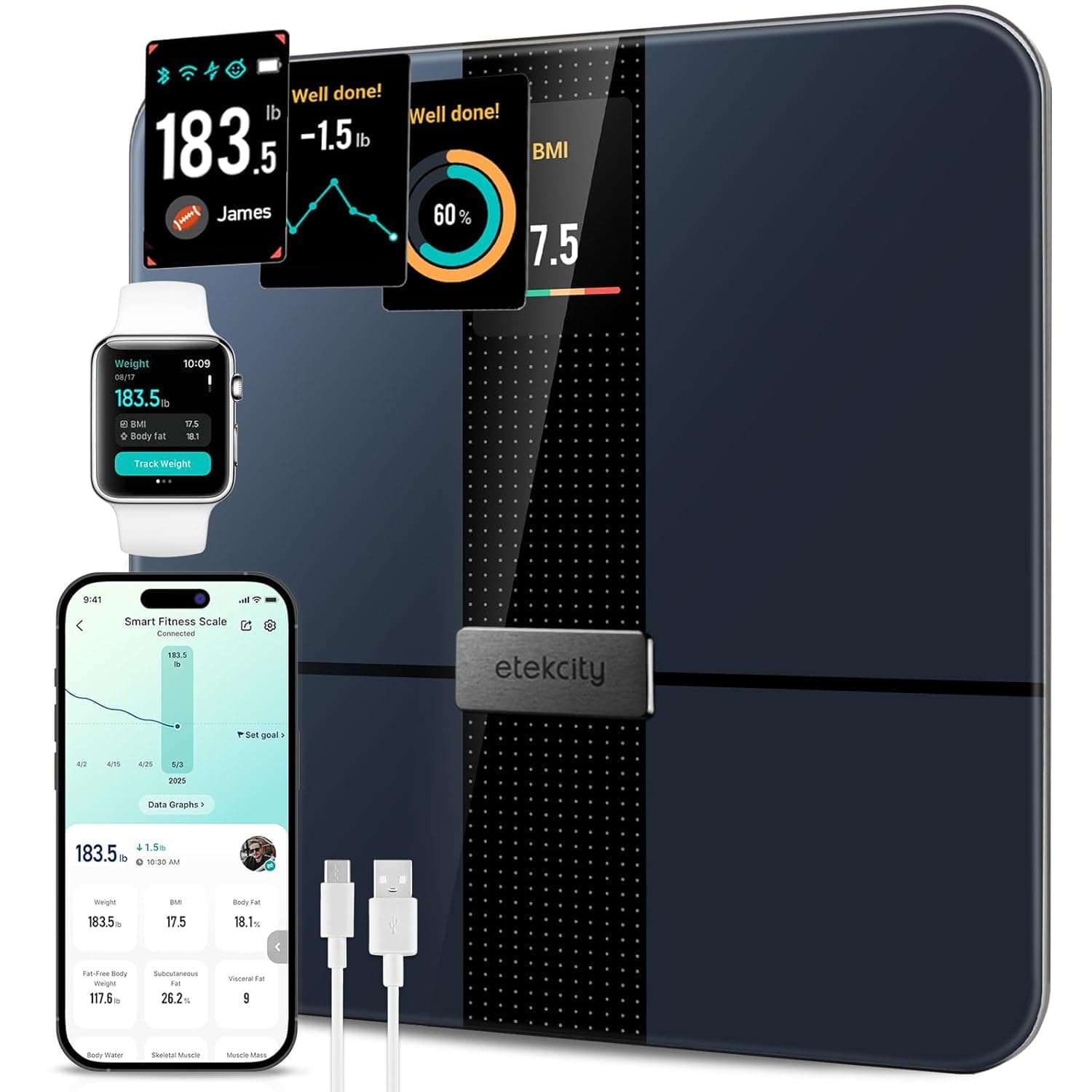 Etekcity Smart Scale (TFT model) - 8 electrode smart scale
