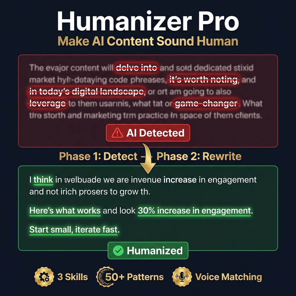 Before and after AI content humanized writing comparison blog post transformation